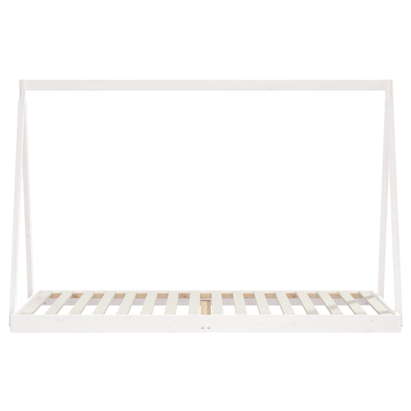vidaXL fehér tömör fenyőfa gyerekágykeret 90 x 200 cm