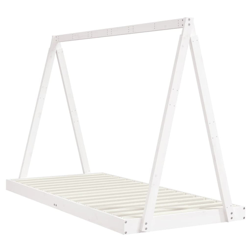 vidaXL fehér tömör fenyőfa gyerekágykeret 90 x 200 cm