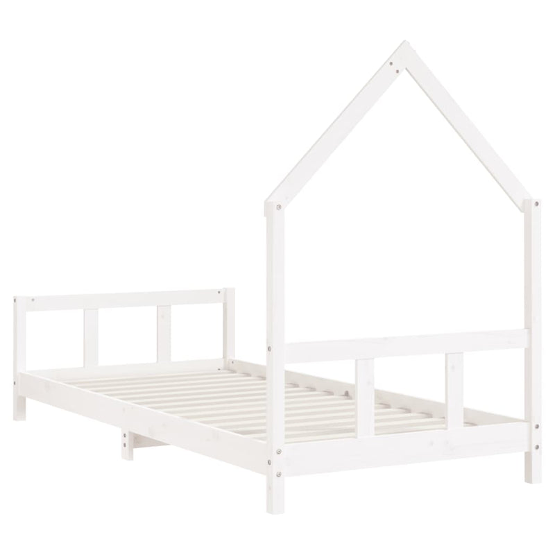 vidaXL fehér tömör fenyőfa gyerekágykeret 90x190 cm
