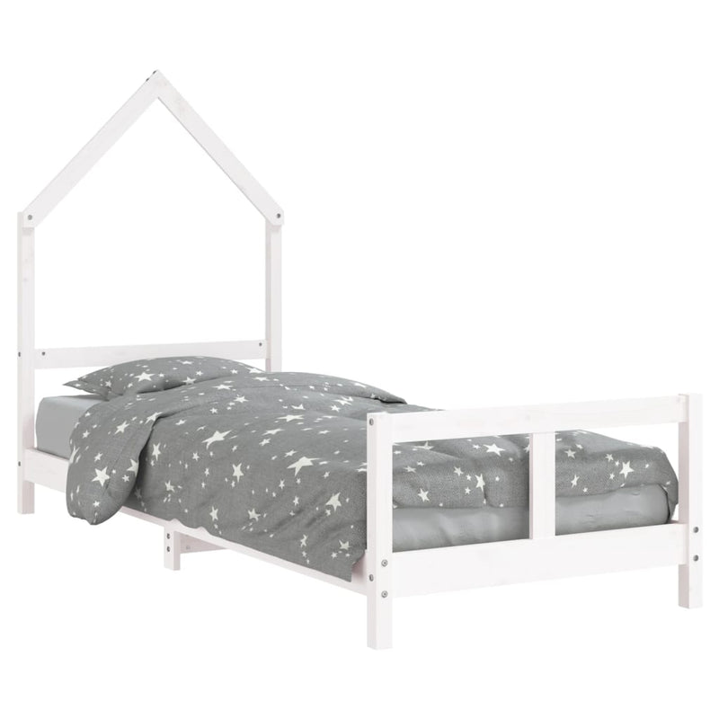 vidaXL fehér tömör fenyőfa gyerekágykeret 80 x 200 cm