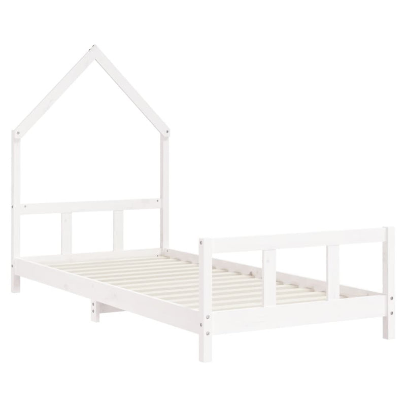 vidaXL fehér tömör fenyőfa gyerekágykeret 90 x 200 cm