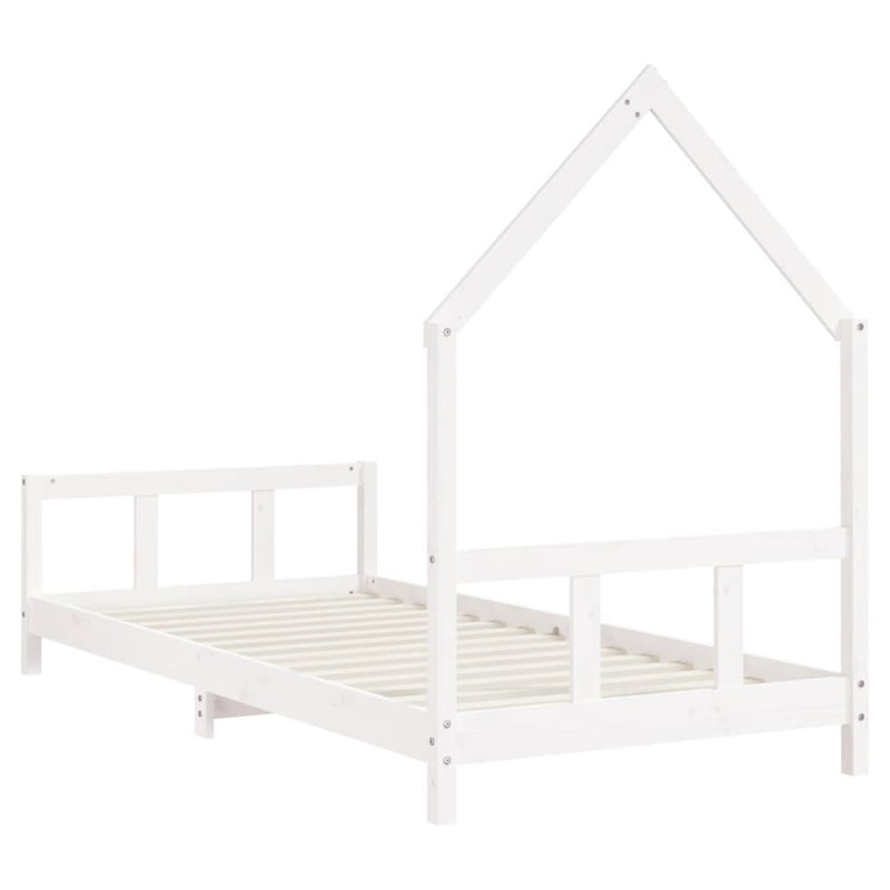 vidaXL fehér tömör fenyőfa gyerekágykeret 90 x 200 cm