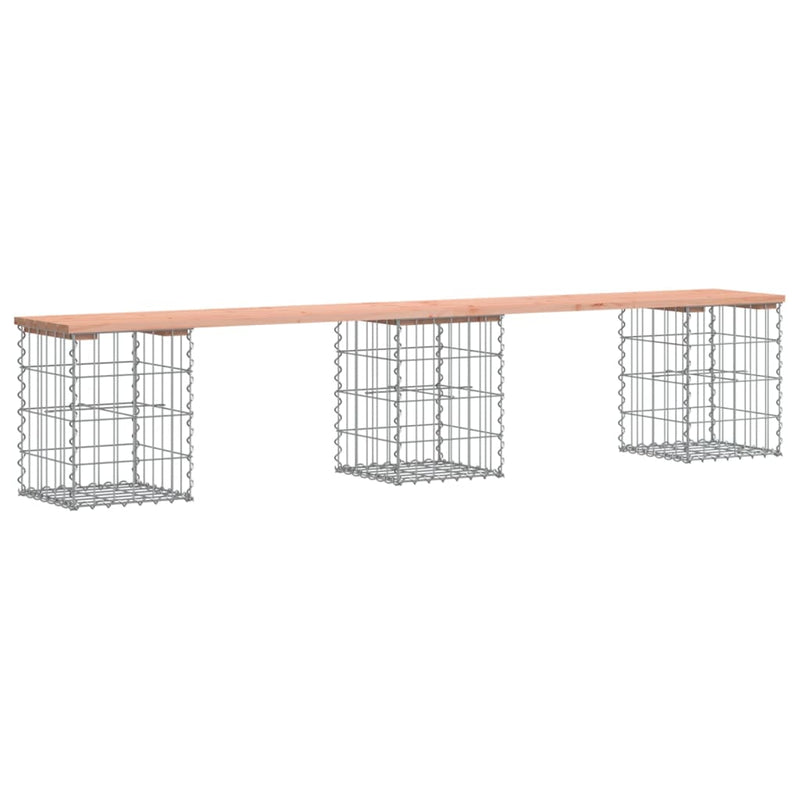 vidaXL tömör duglászfenyő gabion kerti pad 203x31x42 cm