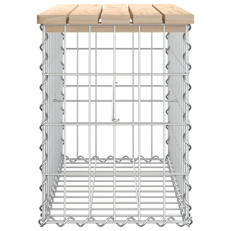 vidaXL tömör fenyőfa gabion kerti pad 63x31,5x42 cm