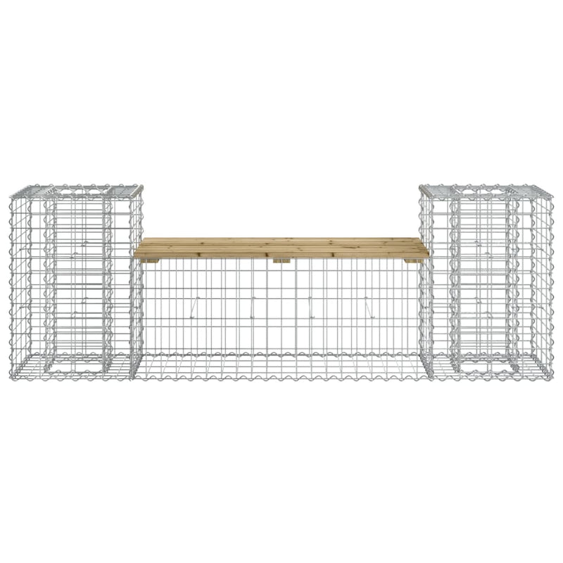 vidaXL tömör impregnált fenyőfa gabion kerti pad 183x41x60,5 cm