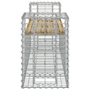 vidaXL tömör impregnált fenyőfa gabion kerti pad 183x41x60,5 cm