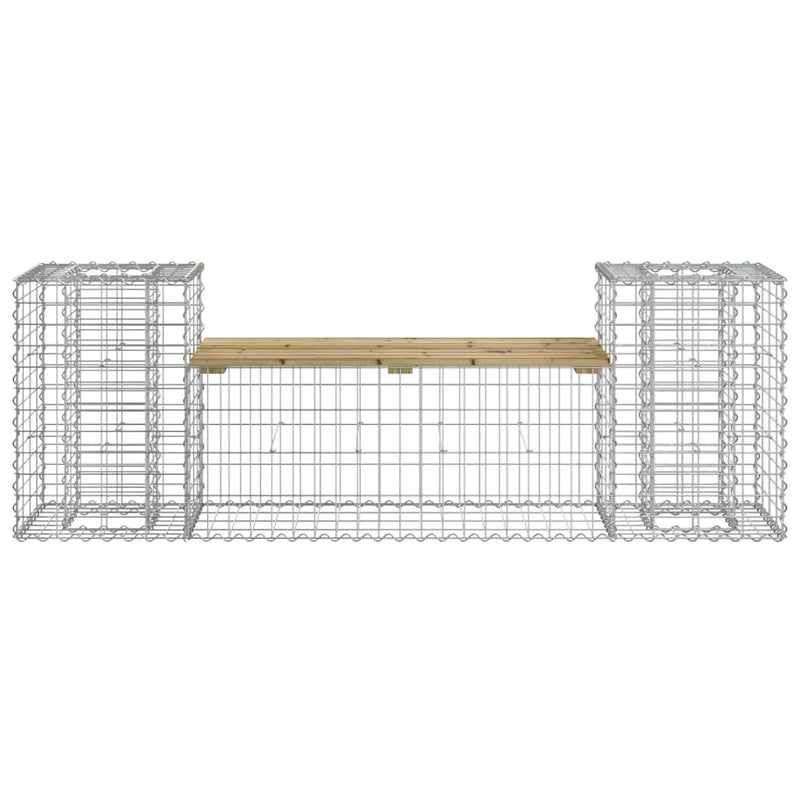 vidaXL tömör impregnált fenyőfa gabion kerti pad 183x41x60,5 cm
