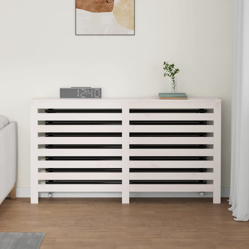 vidaXL fehér tömör fenyőfa radiátorburkolat 153x19x84 cm