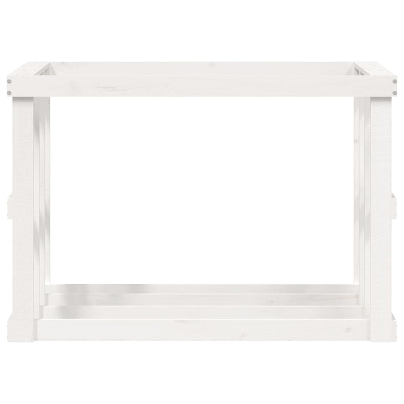 vidaXL fehér tömör fenyőfa kültéri rönktároló 108x52x74 cm