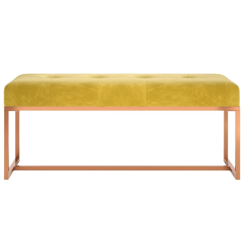 vidaXL mustársárga bársony pad 110 x 36 x 45 cm