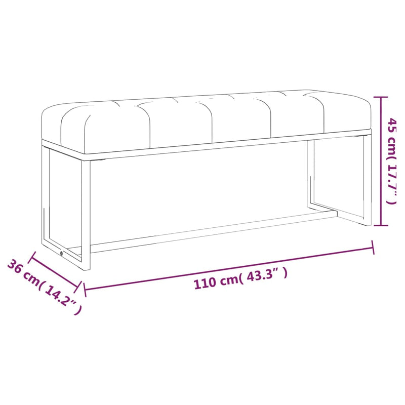 vidaXL mustársárga bársony pad 110 x 36 x 45 cm