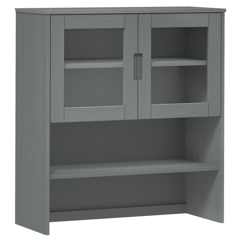 vidaXL MOLDE szürke tömör fenyőfa felső szekrény 90 x 35 x 100 cm