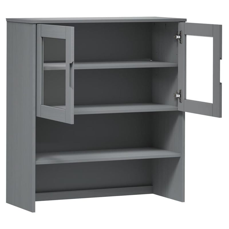vidaXL MOLDE szürke tömör fenyőfa felső szekrény 90 x 35 x 100 cm