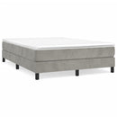 vidaXL világosszürke bársony rugós ágy matraccal 140x190 cm
