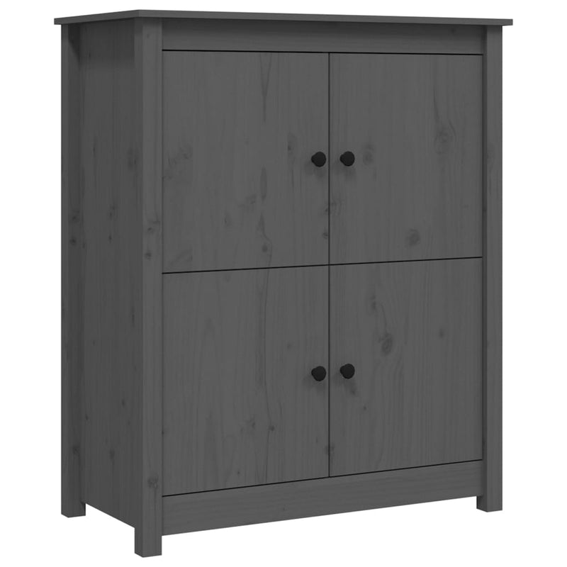 vidaXL szürke tömör fenyőfa tálalószekrény 83 x 41,5 x 100 cm