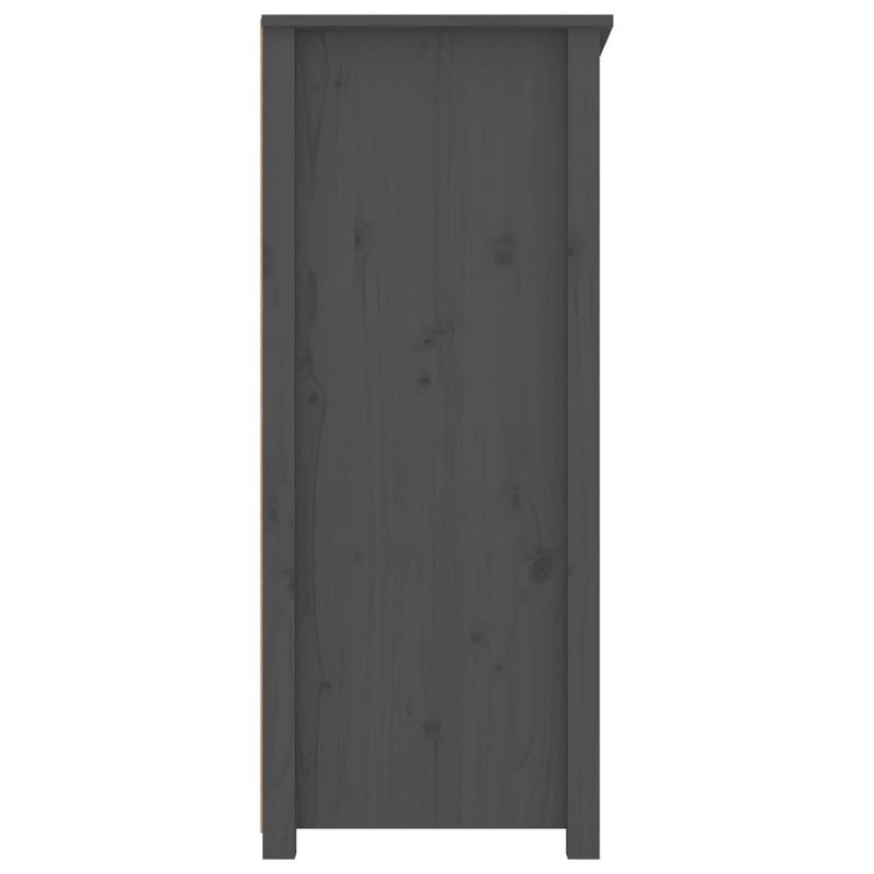 vidaXL szürke tömör fenyőfa tálalószekrény 83 x 41,5 x 100 cm