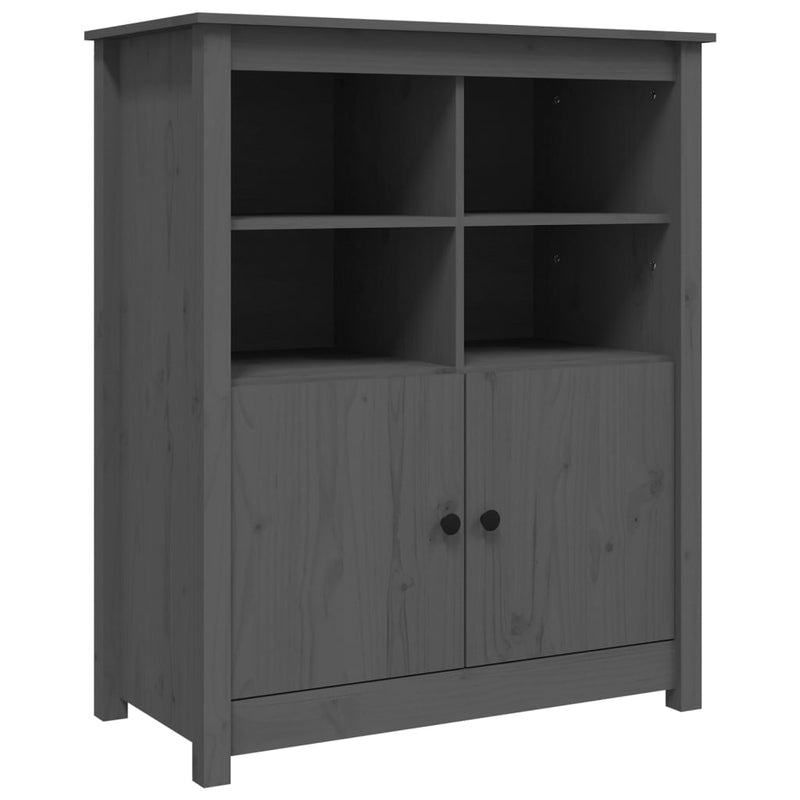 vidaXL szürke tömör fenyőfa tálalószekrény 83 x 41,5 x 100 cm