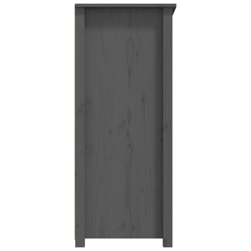 vidaXL szürke tömör fenyőfa tálalószekrény 83 x 41,5 x 100 cm