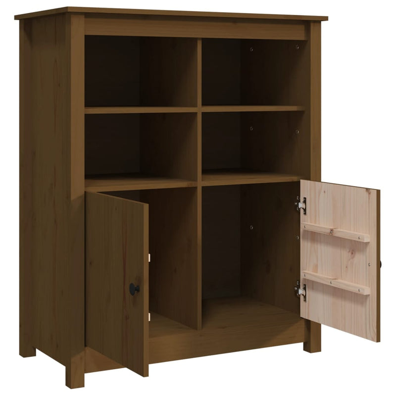 vidaXL mézbarna tömör fenyőfa tálalószekrény 83x41,5x100 cm