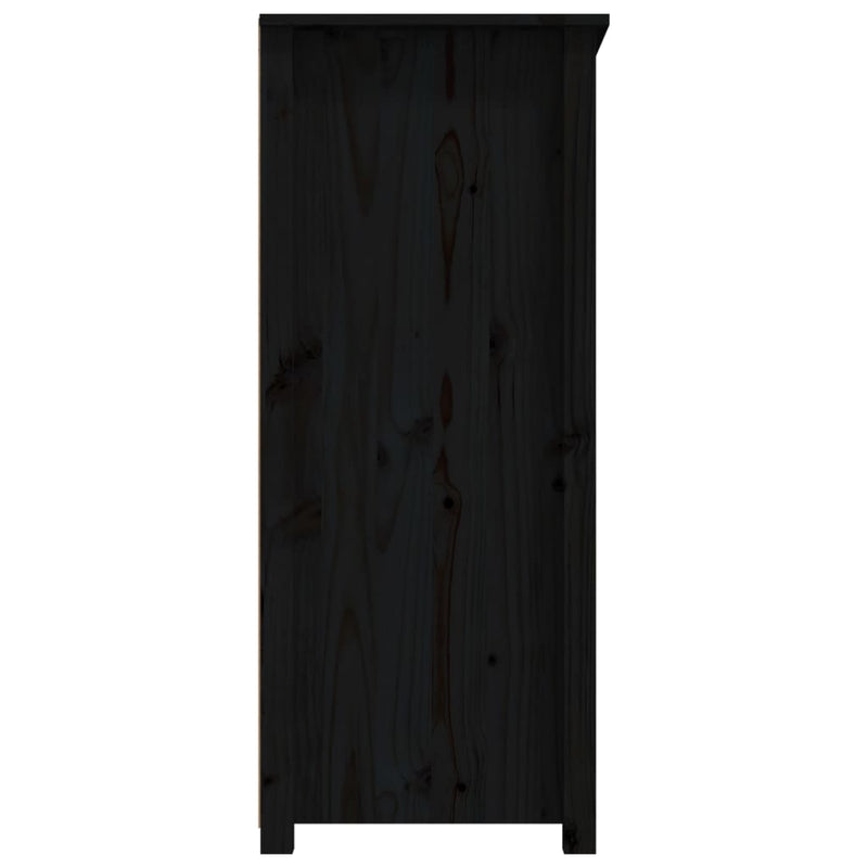 vidaXL fekete tömör fenyőfa tálalószekrény 83 x 41,5 x 100 cm