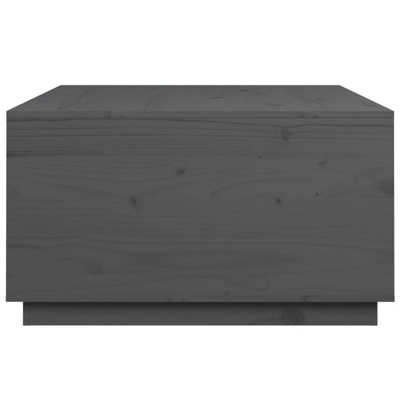 vidaXL szürke tömör fenyőfa dohányzóasztal 80 x 80 x 45 cm