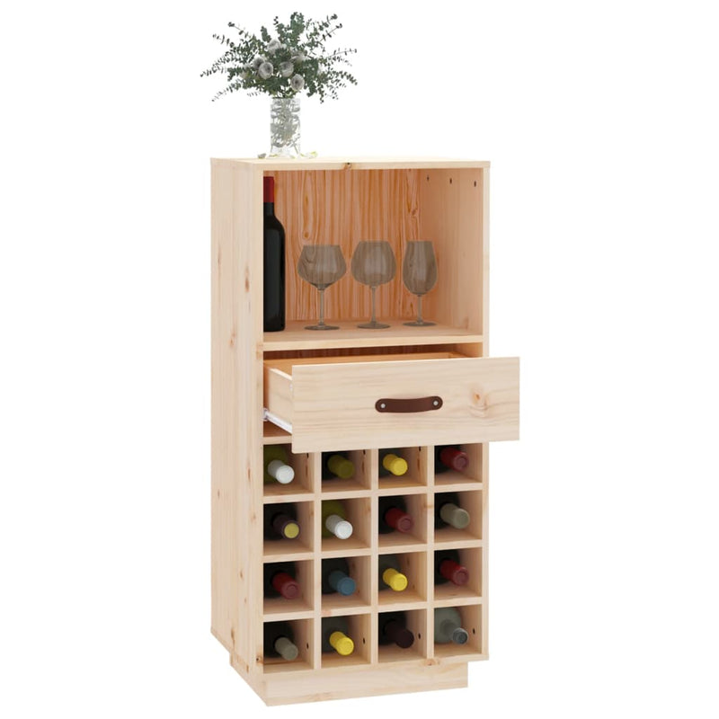 vidaXL tömör fenyőfa borszekrény 45x34x100 cm