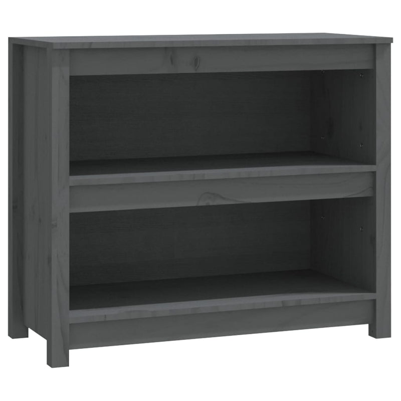 vidaXL szürke tömör fenyőfa könyvszekrény 80 x 35 x 68 cm
