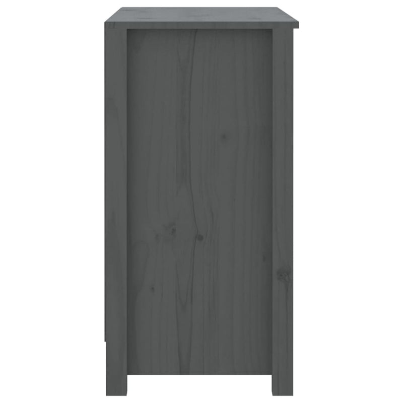 vidaXL szürke tömör fenyőfa könyvszekrény 80 x 35 x 68 cm