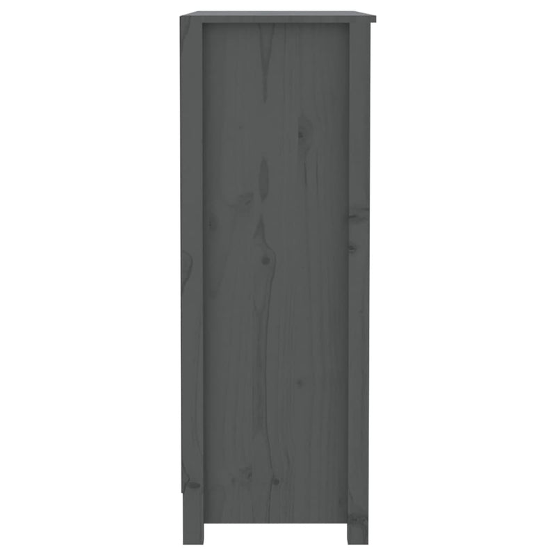 vidaXL szürke tömör fenyőfa könyvszekrény 80x35x97 cm