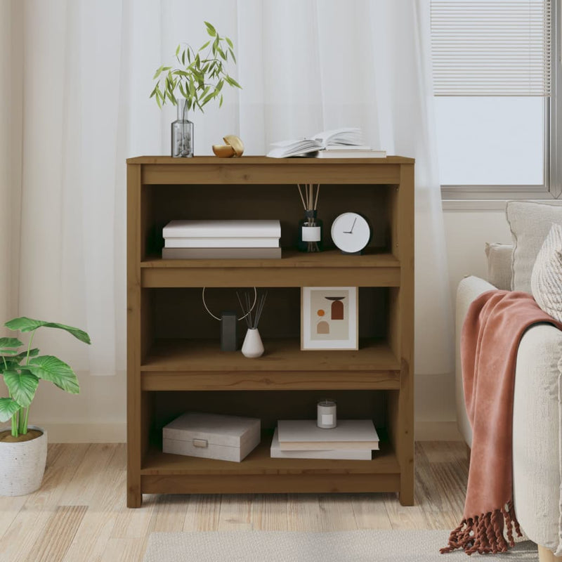 vidaXL mézbarna tömör fenyőfa faliszekrény 80x35x97 cm