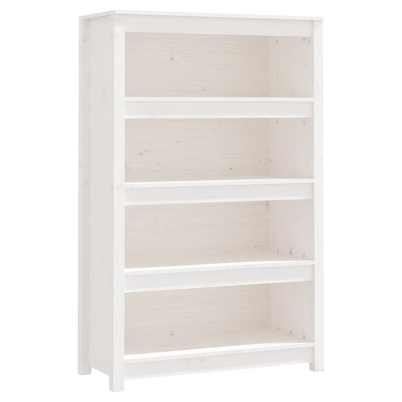 vidaXL fehér tömör fenyőfa könyvszekrény 80x35x126 cm