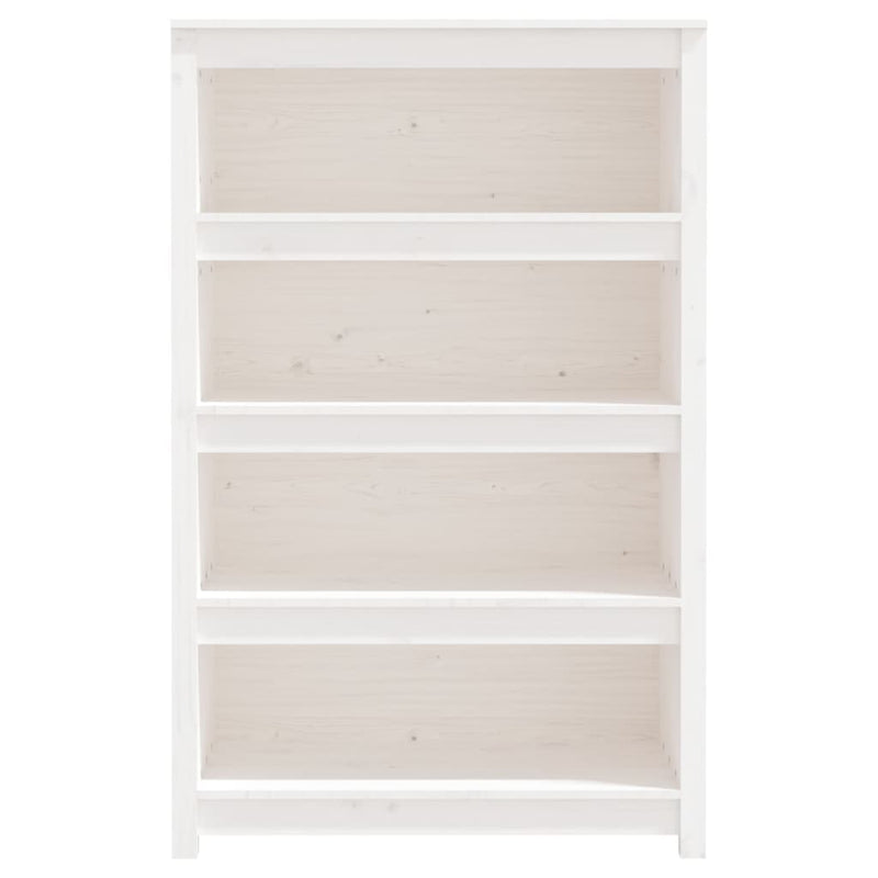 vidaXL fehér tömör fenyőfa könyvszekrény 80x35x126 cm