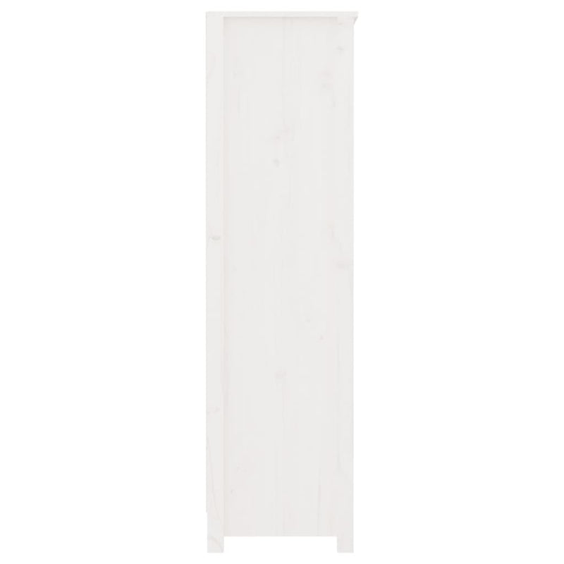 vidaXL fehér tömör fenyőfa könyvszekrény 80x35x126 cm