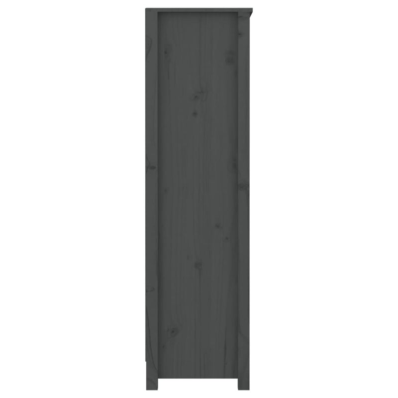vidaXL szürke tömör fenyőfa könyvszekrény 80x35x126 cm