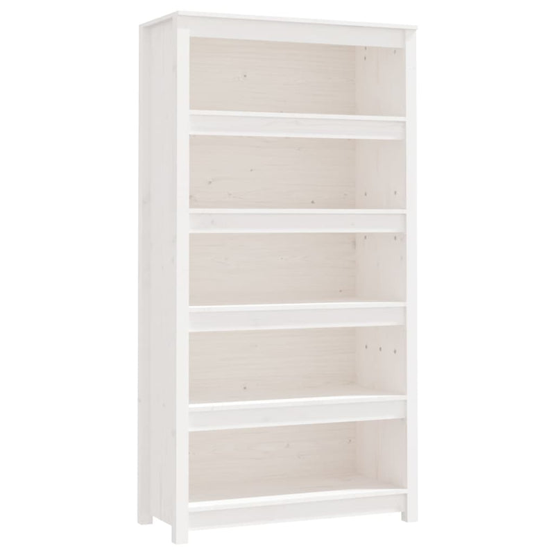 vidaXL fehér tömör fenyőfa könyvszekrény 80x35x154 cm