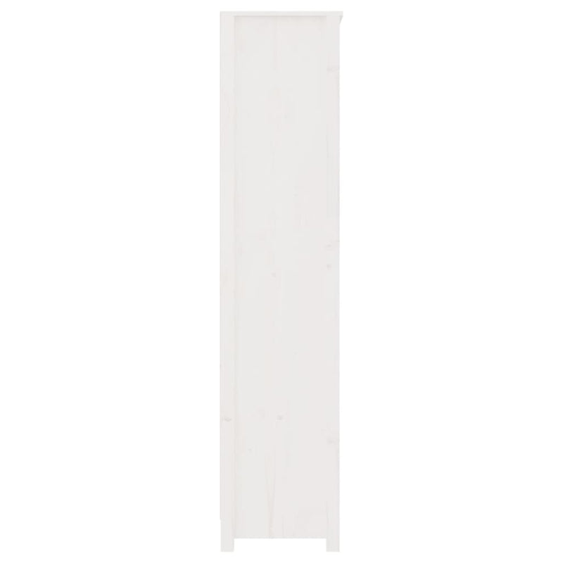 vidaXL fehér tömör fenyőfa könyvszekrény 80x35x154 cm