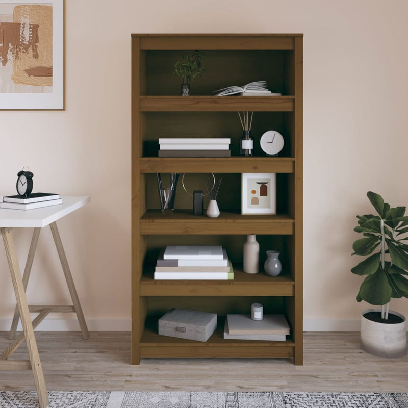 vidaXL mézbarna tömör fenyőfa faliszekrény 80x35x154 cm