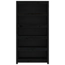 vidaXL fekete tömör fenyőfa könyvszekrény 80x35x154 cm