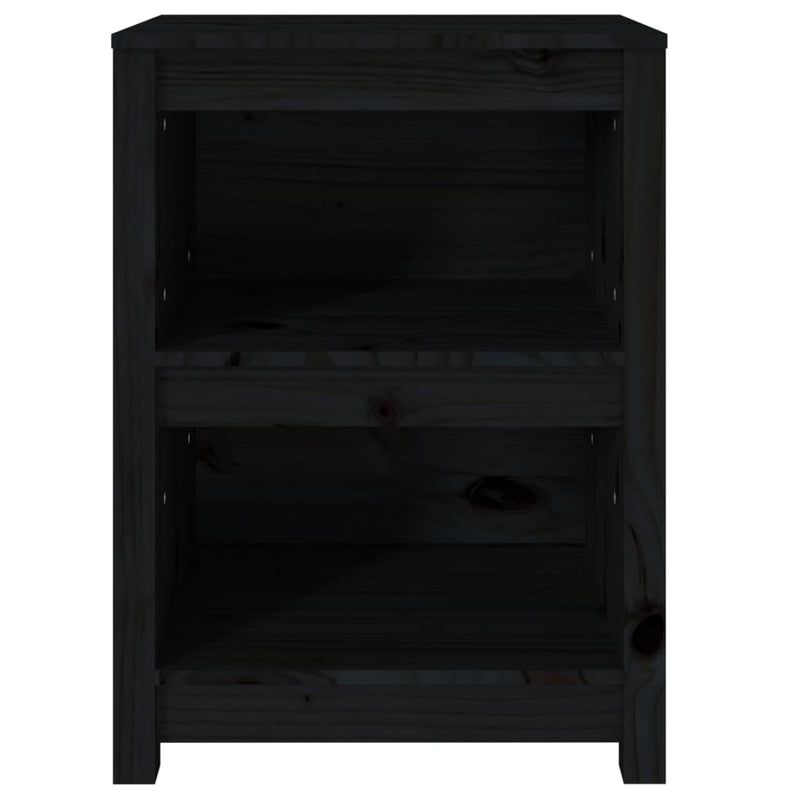vidaXL fekete tömör fenyőfa könyvszekrény 50x35x68 cm