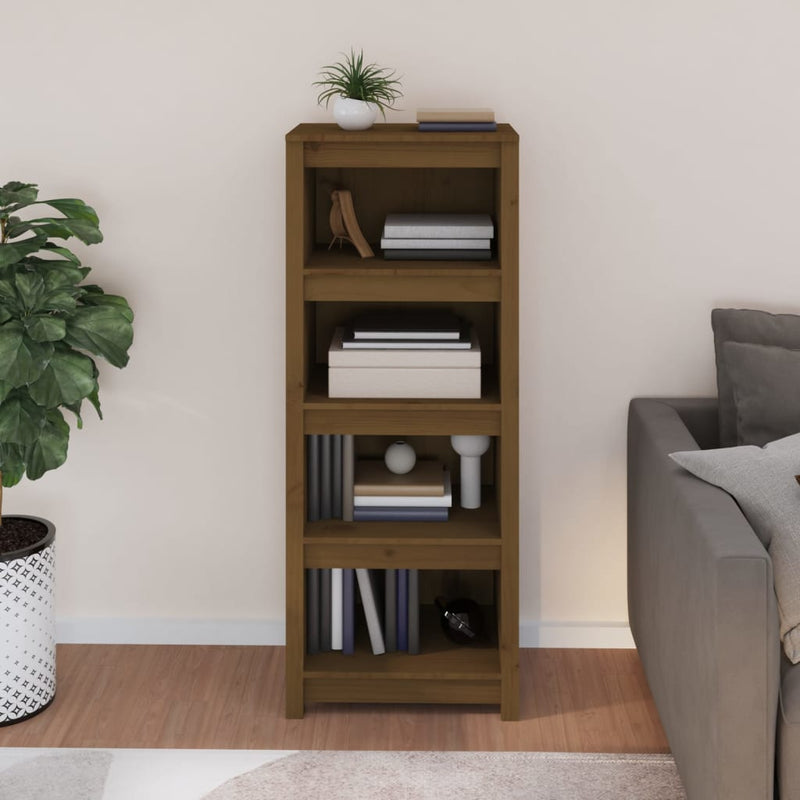 vidaXL mézbarna tömör fenyőfa faliszekrény 50x35x125,5 cm