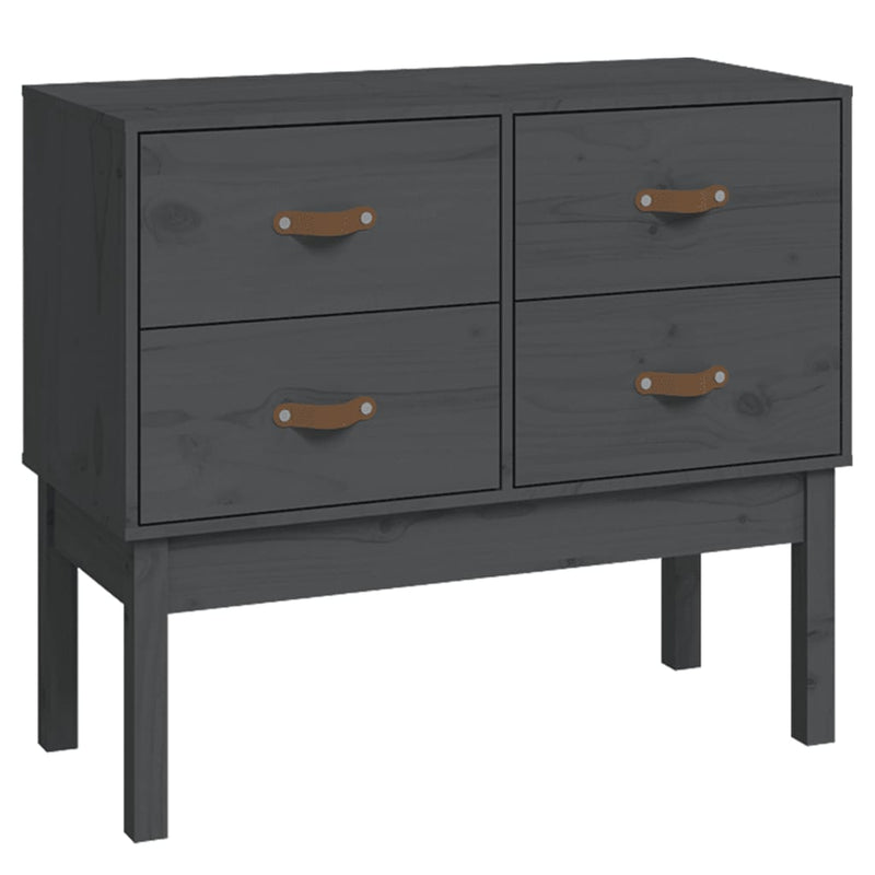 vidaXL szürke tömör fenyőfa tálalószekrény 90x40x78 cm