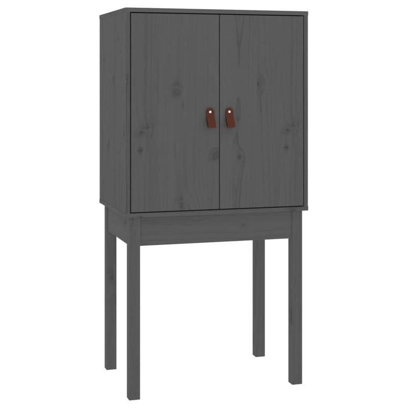vidaXL szürke tömör fenyőfa magasszekrény 60 x 40 x 120 cm