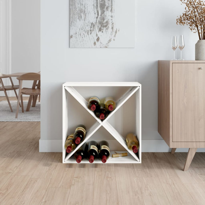 vidaXL fehér tömör fenyőfa borszekrény 62 x 25 x 62 cm