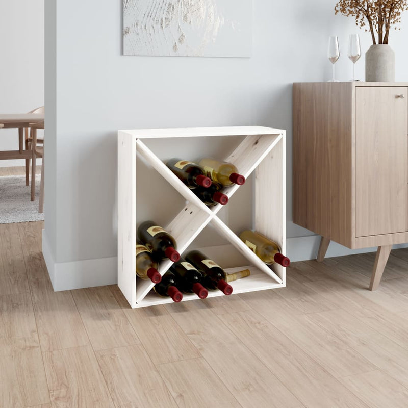 vidaXL fehér tömör fenyőfa borszekrény 62 x 25 x 62 cm