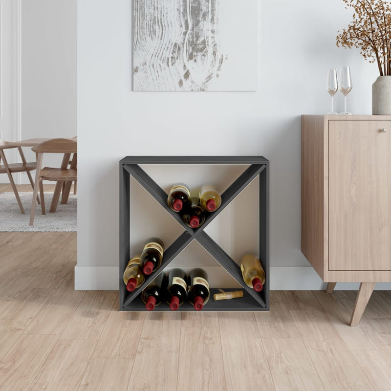 vidaXL szürke tömör fenyőfa borszekrény 62x25x62 cm
