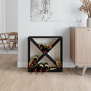 vidaXL fekete tömör fenyőfa borszekrény 62x25x62 cm