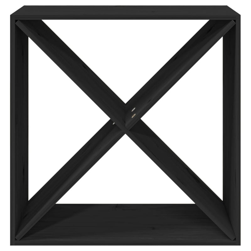 vidaXL fekete tömör fenyőfa borszekrény 62x25x62 cm