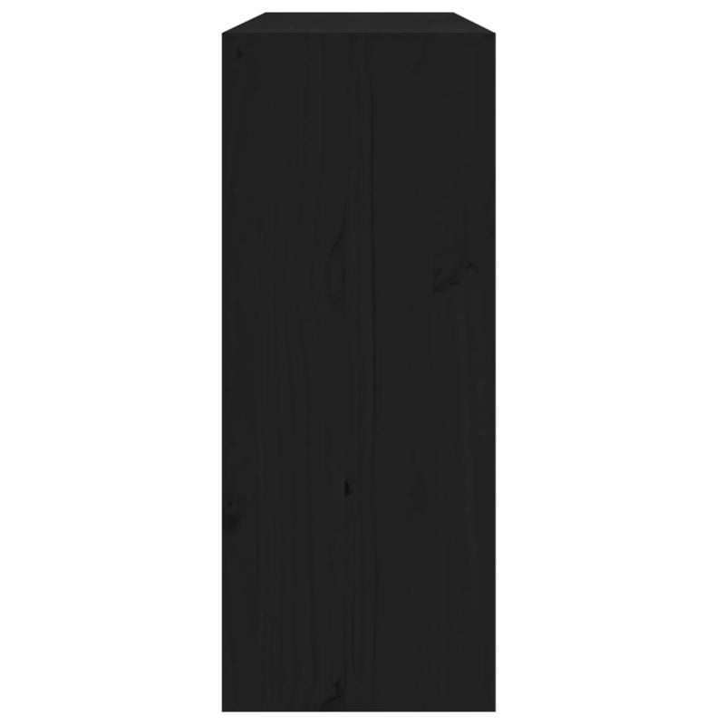vidaXL fekete tömör fenyőfa borszekrény 62x25x62 cm