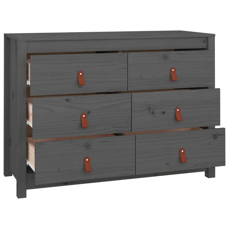vidaXL szürke tömör fenyőfa kisszekrény 100 x 40 x 72 cm