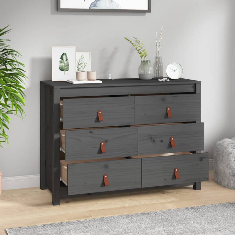 vidaXL szürke tömör fenyőfa kisszekrény 100 x 40 x 72 cm